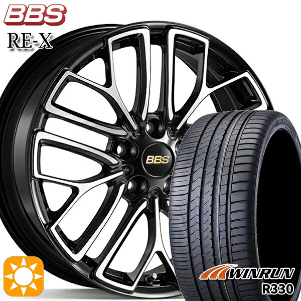 【取付対象】C-HR レガシィB4 225/50R18 95W ウィンラン R330 BBS RE-X ブラックダイヤカット（BKD） 18インチ 7.5J 5H114.3 サマータイヤホイールセット