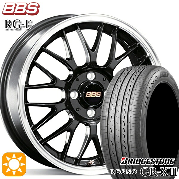 【取付対象】195/55R16 91V XL ブリヂストン レグノ GR-X3 BBS RG-F ブルーブラックダイヤカット（BBD） 16インチ 6.5J 5H100 サマータイヤホイールセット