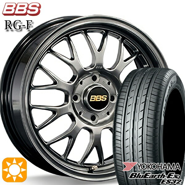 【取付対象】195/60R16 89H ヨコハマ ブルーアース ES32 BBS RG-F ダイヤモンドブラック（DB） 16インチ 7.0J 5H114.3 サマータイヤホイールセット
