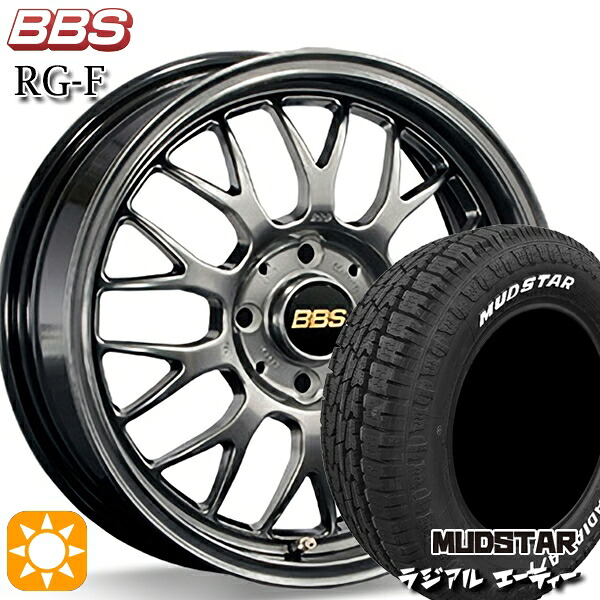 【取付対象】エルグランド クロスロード 215/65R16 109/107L マッドスター ラジアル A/T ホワイトレター BBS RG-F ダイヤモンドブラック（DB） 16インチ 7.0J 5H114.3 サマータイヤホイールセット