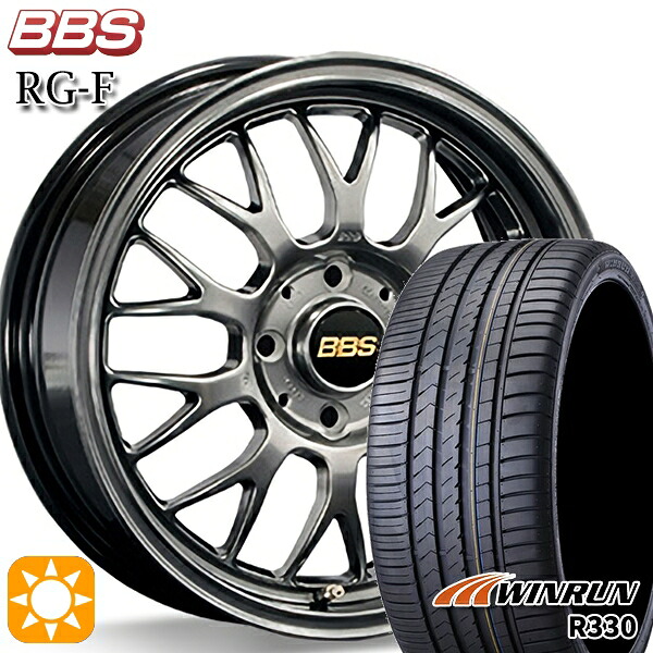 【取付対象】30/50プリウス カローラスポーツ 205/55R16 91V ウィンラン R330 BBS RG-F ダイヤモンドブラック(DB) 16インチ 6.5J 5H100 サマータイヤホイールセット |格安タイヤホイールジャストパーツ