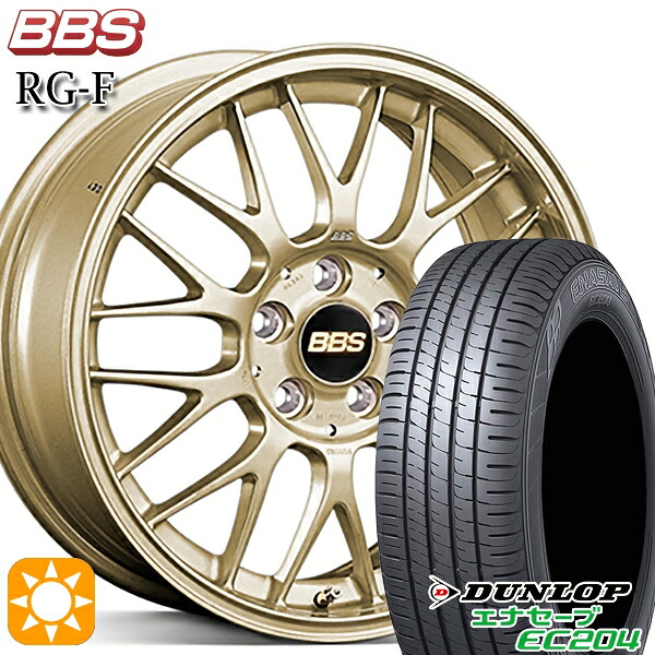 【取付対象】195/60R16 89H ダンロップ エナセーブ EC204 BBS RG-F ゴールド（GL） 16インチ 7.0J 5H114.3 サマータイヤホイールセット