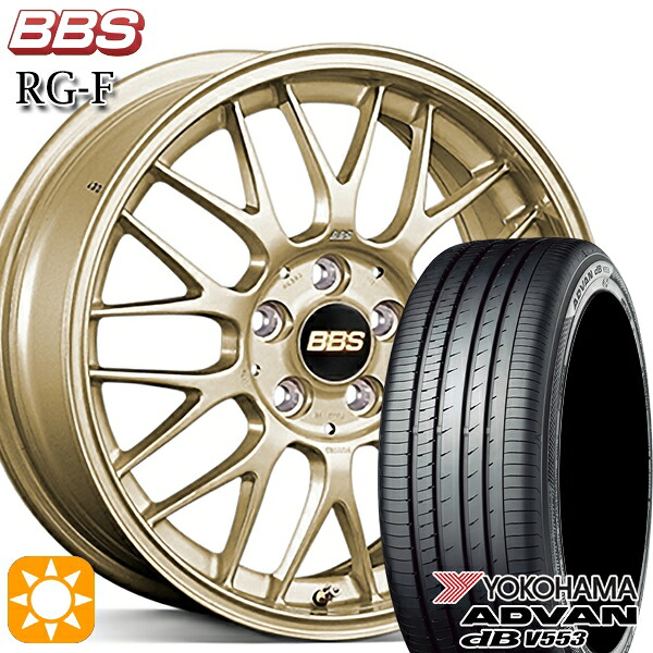 【取付対象】セレナ ラフェスタ 195/60R16 89V ヨコハマ アドバンデシベル V553 BBS RG-F ゴールド（GL） 16インチ 7.0J 5H114.3 サマータイヤホイールセット