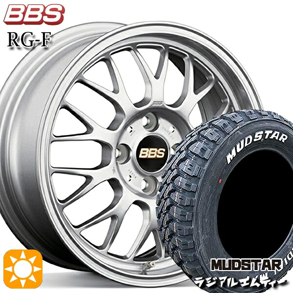 【取付対象】ライズ ロッキー 215/60R16 99T XL マッドスター ラジアル M/T ホワイトレター BBS RG-F シルバー（SL） 16インチ 6.5J 4H100 サマータイヤホイールセット