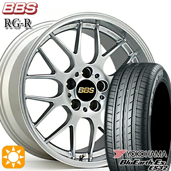 【取付対象】エクストレイル フォレスター 225/60R17 99H ヨコハマ ブルーアース ES32 BBS RG-R ダイヤモンドシルバー（DS） 17インチ 7.0J 5H114.3 サマータイヤホイールセット 242,540円