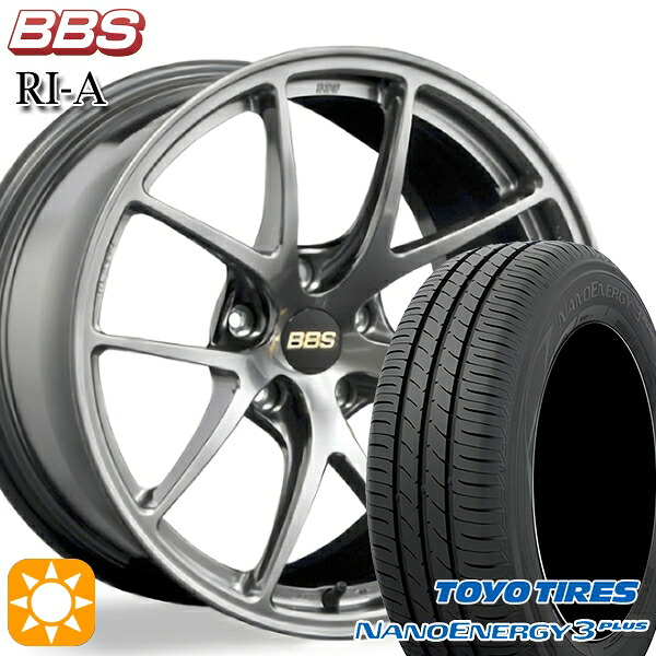 【取付対象】215/45R18 89W トーヨー ナノエナジー3プラス BBS RI-A ダイヤモンドブラック(DB) 18インチ 7.5J 5H114.3 サマータイヤホイールセット |格安タイヤホイールジャストパーツ