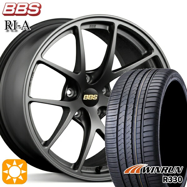 【取付対象】ボルボ XC40 235/55R18 104V XL ウィンラン R330 BBS RI-A マットグレイ（MGR） 18インチ 8.5J 5H108 サマータイヤホイールセット
