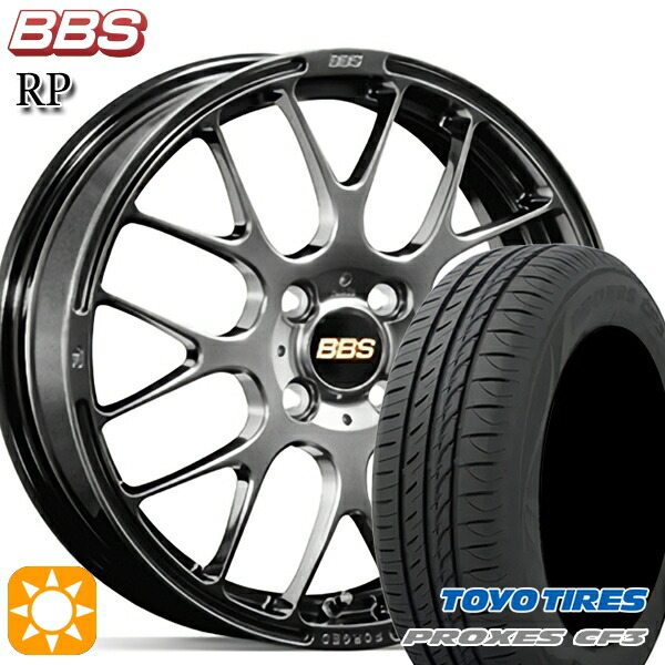 【取付対象】アクア デミオ ノート 195/55R16 91V XL トーヨー プロクセス CF3 BBS RP ダイヤモンドブラック（DB） 16インチ 6.0J 4H100 サマータイヤホイールセット