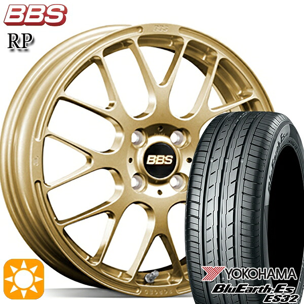 【取付対象】アクア ヤリス 195/50R16 84V ヨコハマ ブルーアース ES32 BBS RP ゴールド（GL） 16インチ 6.5J 4H100 サマータイヤホイールセット