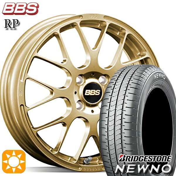 【取付対象】195/45R16 84V ブリヂストン ニューノ BBS RP ゴールド（GL） 16インチ 6.5J 4H100 サマータイヤホイールセット