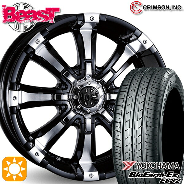 【取付対象】215/50R17 95V XL ヨコハマ ブルーアース ES32 クリムソン MG ビースト ブラックポリッシュ 17インチ 7.0J 10H114.3/127 サマータイヤホイールセット |格安タイヤホイールジャストパーツ