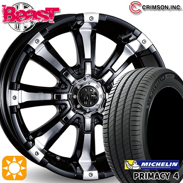 【取付対象】195/60R16 93V XL ミシュラン プライマシー4 クリムソン MG ビースト ブラックポリッシュ 16インチ 7.0J 10H114.3/127 サマータイヤホイールセット