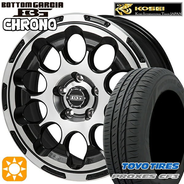 【取付対象】アイシス ノア/ヴォクシー 215/45R17 91W XL トーヨー プロクセス CF3 コーセイ ボトムガルシア クロノ ブラックポリッシュ 17インチ 7.0J 5H114.3 サマータイヤホイールセット