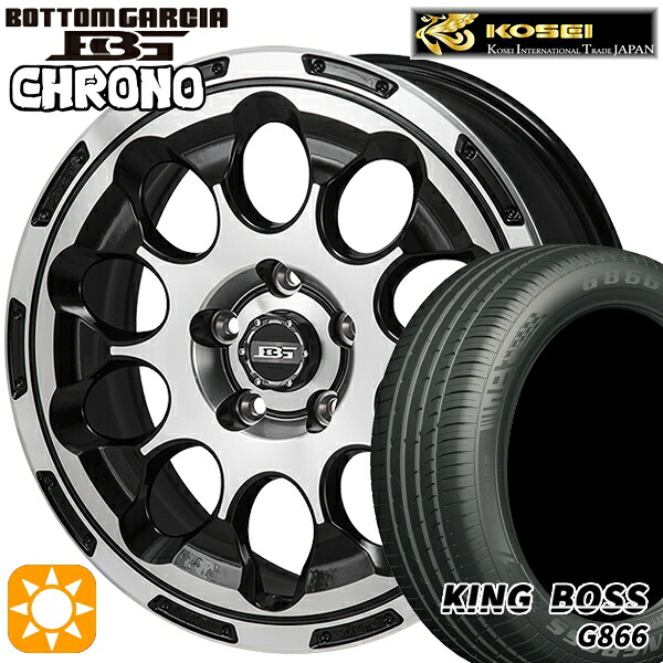 【取付対象】リーフ レヴォーグ 215/50R17 95W XL キングボス G866 コーセイ ボトムガルシア クロノ ブラックポリッシュ 17インチ 7.0J 5H114.3 サマータイヤホイールセット |格安タイヤホイールジャストパーツ