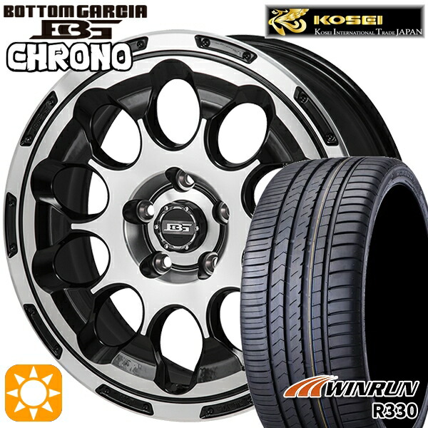 【取付対象】リーフ レヴォーグ 215/50R17 95W XL ウィンラン R330 コーセイ ボトムガルシア クロノ ブラックポリッシュ 17インチ 7.0J 5H114.3 サマータイヤホイールセット