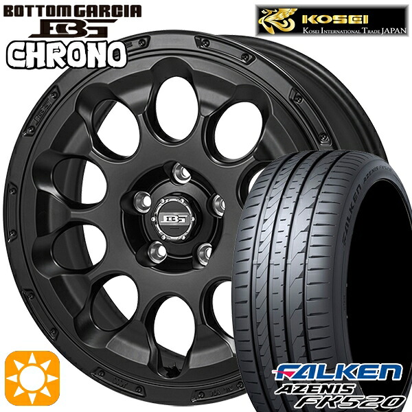 【取付対象】アイシス ノア 215/45R17 91Y XL ファルケン アゼニス FK520 コーセイ ボトムガルシア クロノ セミグロスブラック 17インチ 7.0J 5H114.3 サマータイヤホイールセット ｜格安タイヤホイールジャストパーツ