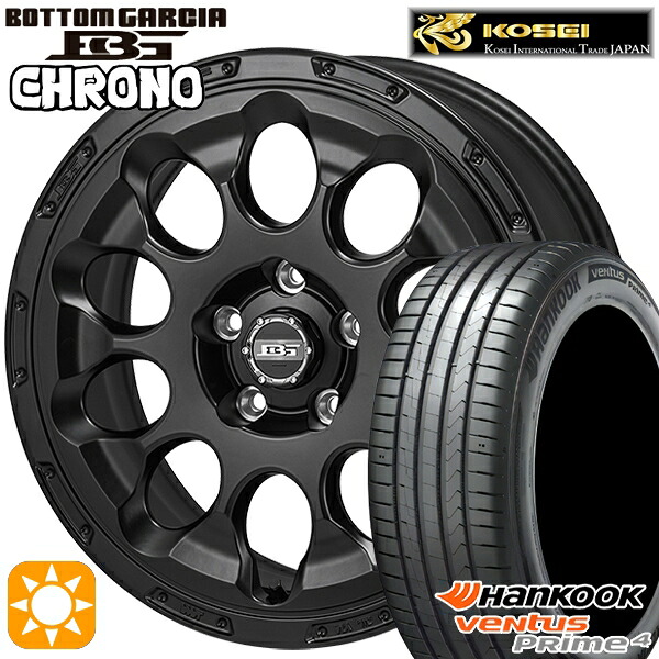 【取付対象】215/60R17 96V ハンコック veNtus PRime4 K135A コーセイ ボトムガルシア クロノ セミグロスブラック 17インチ 7.0J 5H114.3 サマータイヤホイールセット |格安タイヤホイールジャストパーツ