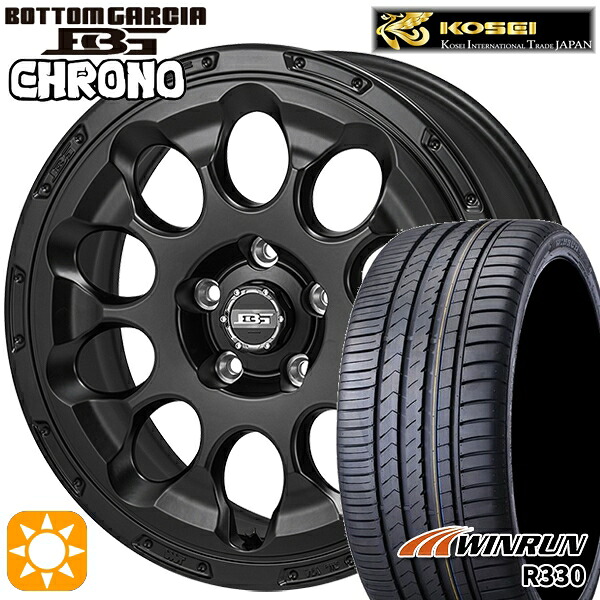 【取付対象】カムリ ヴェゼル 215/55R17 98W XL ウィンラン R330 コーセイ ボトムガルシア クロノ セミグロスブラック 17インチ 7.0J 5H114.3 サマータイヤホイールセット |格安タイヤホイールジャストパーツ