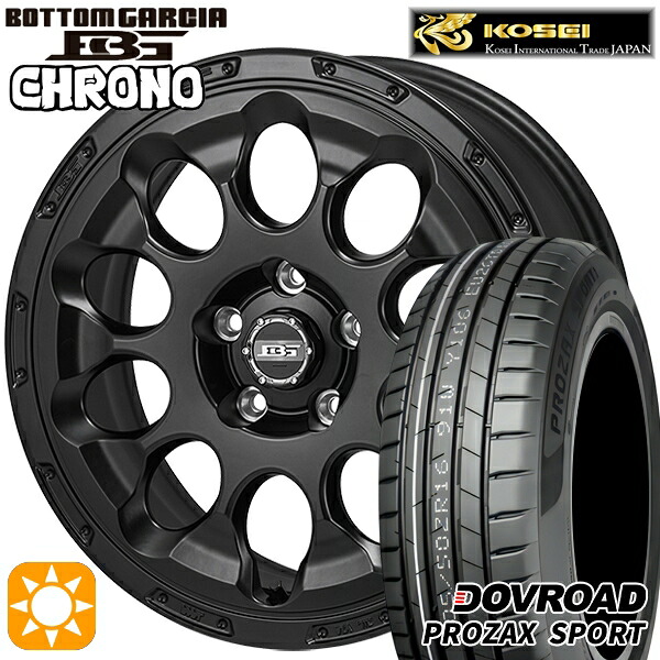 【取付対象】フォレスターSK9/SKE エクストレイル 225/55R17 101W XL DOVROAD プロザックススポーツ コーセイ ボトムガルシア クロノ セミグロスブラック 17インチ 7.0J 5H114.3 サマータイヤホイールセット |格安タイヤホイールジャストパーツ