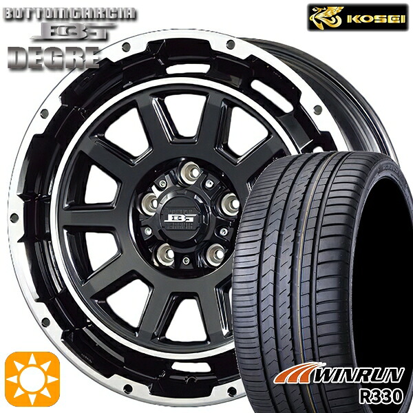 【取付対象】リーフ レヴォーグ 215/50R17 95W XL ウィンラン R330 コーセイ ボトムガルシア ディグレ ブラックポリッシュ 17インチ 7.0J 5H114.3 サマータイヤホイールセット |格安タイヤホイールジャストパーツ
