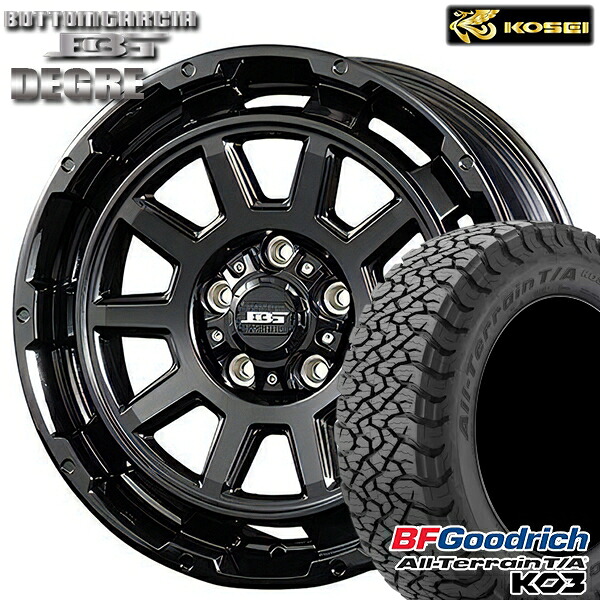 【取付対象】225/65R17 107/103S RBL BFグッドリッチ オールテレーン T/A KO3 コーセイ ボトムガルシア ディグレ グロッシーブラック 17インチ 7.0J 5H114.3 サマータイヤホイールセット