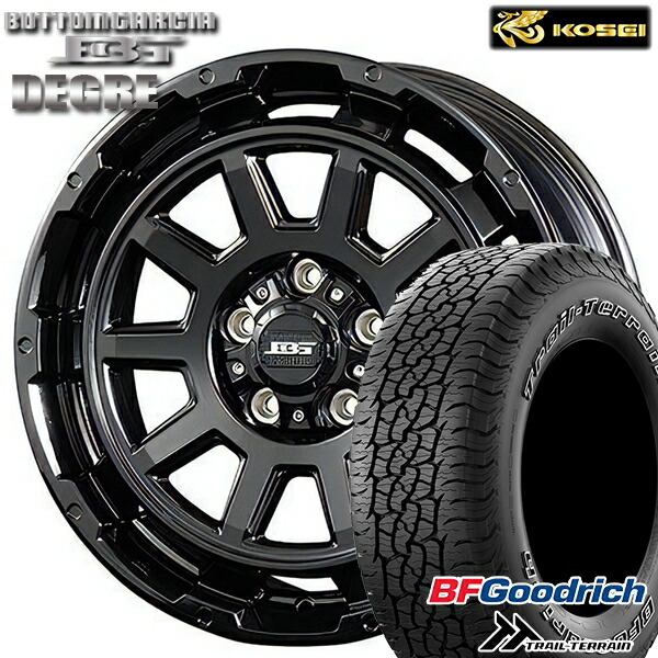 【取付対象】225/65R17 102T ORWL BFグッドリッチ トレールテレーン コーセイ ボトムガルシア ディグレ グロッシーブラック 17インチ 7.0J 5H114.3 サマータイヤホイールセット