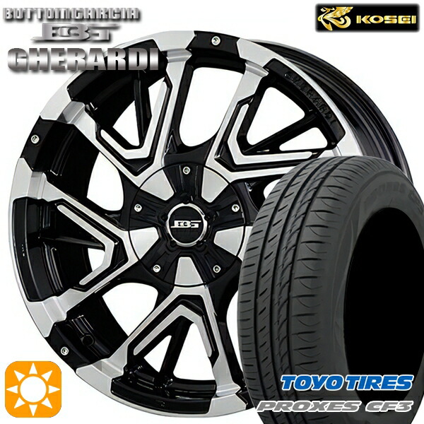 【取付対象】リーフ レヴォーグ 215/50R17 95V XL トーヨー プロクセス CF3 コーセイ ボトムガルシア ゲラルディ ブラックポリッシュ 17インチ 7.0J 5H114.3 サマータイヤホイールセット ｜格安タイヤホイールジャストパーツ
