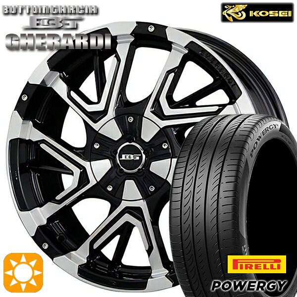 【取付対象】215/55R17 98W XL ピレリ パワジー コーセイ ボトムガルシア ゲラルディ ブラックポリッシュ 17インチ 7.0J 5H114.3 サマータイヤホイールセット |格安タイヤホイールジャストパーツ