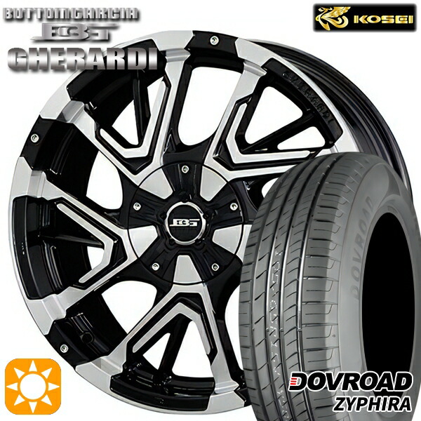 【取付対象】プリウスα ストリーム 205/60R16 92V DOVROAD ザイファイラ コーセイ ボトムガルシア ゲラルディ ブラックポリッシュ 16インチ 7.0J 5H114.3 サマータイヤホイールセット |格安タイヤホイールジャストパーツ