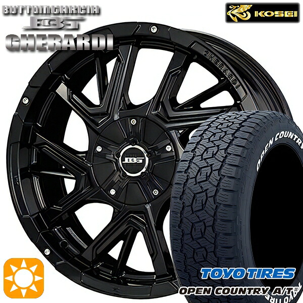 【取付対象】245/65R17 111H XL トーヨー オープンカントリーA/T3 ホワイトレター コーセイ ボトムガルシア ゲラルディ グロッシーブラック 17インチ 7.0J 5H114.3 サマータイヤホイールセット