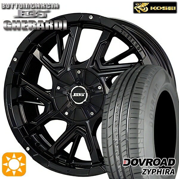 【取付対象】215/65R16 98H DOVROAD ザイファイラ コーセイ ボトムガルシア ゲラルディ グロッシーブラック 16インチ 7.0J 5H114.3 サマータイヤホイールセット