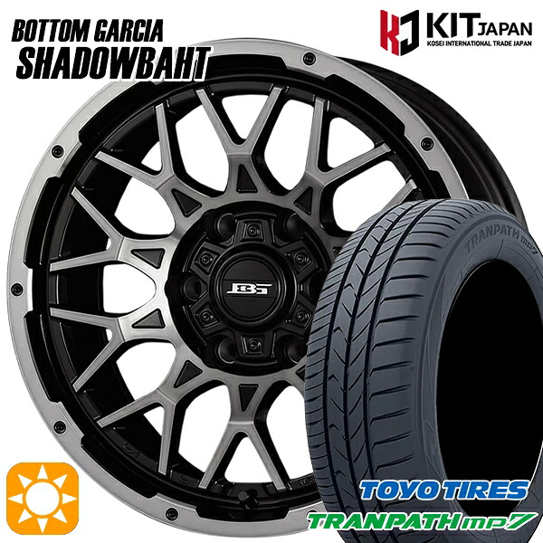 【取付対象】ヤリスクロス 215/60R16 95H トーヨー トランパス mp7 ボトムガルシア シャドウバーツ BKP/BC 16インチ 7.0J 5H114.3 +38 サマータイヤホイールセット ｜格安タイヤホイールジャストパーツ