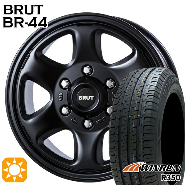【取付対象】215/65R16 109/107R ウィンラン R350 BRUT ブルート BR-44 ミリタリーブラック 16インチ 6.5J 6H139.7 サマータイヤホイールセット