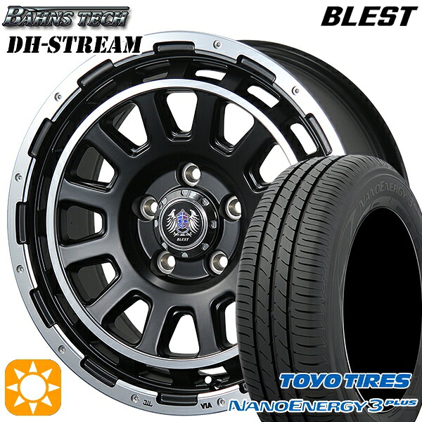 【取付対象】215/60R16 95H トーヨー ナノエナジー3プラス ブレスト バーンズテック DHストリーム セミグロスブラック 16インチ 7.0J 5H114.3 サマータイヤホイールセット