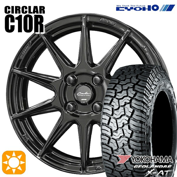 【取付対象】215/70R16 100/97Q ヨコハマ ジオランダー X-AT G016 KYOHO サーキュラー C10R グロスブラック 16インチ 6.5J 4H100 サマータイヤホイールセット ｜格安タイヤホイールジャストパーツ