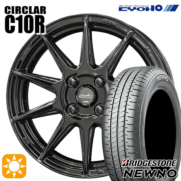 【取付対象】175/60R16 82H ブリヂストン ニューノ KYOHO サーキュラー C10R グロスブラック 16インチ 6.5J 4H100 サマータイヤホイールセット ｜格安タイヤホイールジャストパーツ