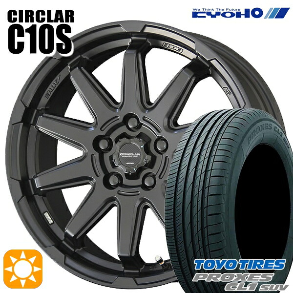 【取付対象】225/65R17 102H トーヨー プロクセス CL1 SUV KYOHO サーキュラー C10S マットブラック 17インチ 7.0J 5H114.3 サマータイヤホイールセット