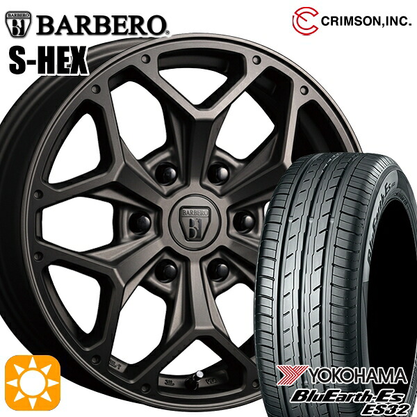 【取付対象】200系ハイエース 215/60R17 96H ヨコハマ ブルーアース ES32 クリムソン バルベロ S-HEX MGB 17インチ 6.5J 6H139.7 +38 サマータイヤホイールセット ｜格安タイヤホイールジャストパーツ