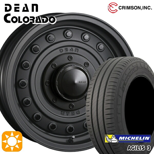 【取付対象】200系ハイエース 215/65R16C 109/107T ミシュラン アジリス3 クリムソン ディーン コロラド マットチャコールブラック 16インチ 6.5J 6H139.7 サマータイヤホイールセット ｜格安タイヤホイールジャストパーツ