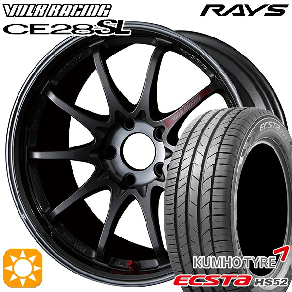 【取付対象】215/60R17 100V XL クムホ エクスタ HS52 RAYS ボルクレーシング CE28 SL PG 17インチ 7.5J 5H114.3 サマータイヤホイールセット ｜格安タイヤホイールジャストパーツ