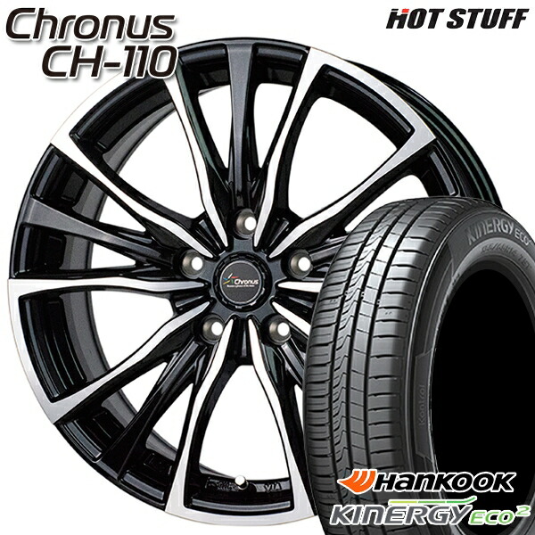【取付対象】185/65R15 88T ハンコック KlnERGy ECO2 K435 HotStuff ホットスタッフ クロノス CH-110 15インチ 6.0J 5H114.3 サマータイヤホイールセット