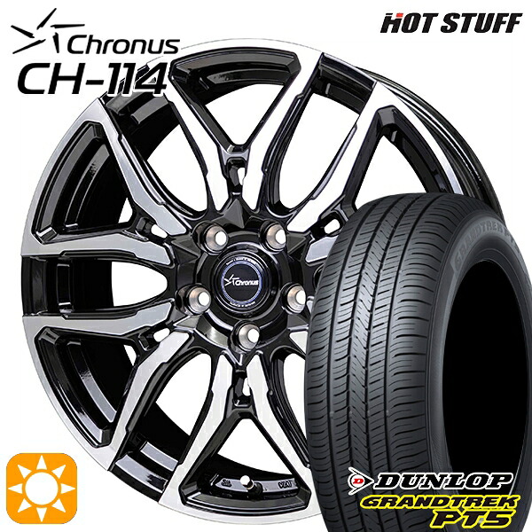 【取付対象】CX-60 エクストレイル 235/60R18 107V XL ダンロップ グラントレック PT5 ホットスタッフ クロノス CH114 BK/P 18インチ 7.0J 5H114.3 サマータイヤホイールセット ｜格安タイヤホイールジャストパーツ