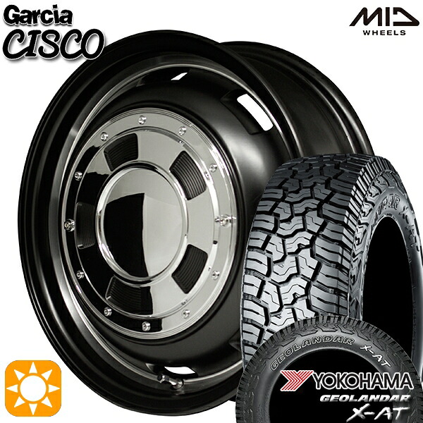 【取付対象】[5本セット]ジムニー 195R16C 104/102Q ヨコハマ ジオランダーX-AT G016 MID ガルシアシスコ セミグロスブラック 16インチ 5.5J 5H139.7 サマータイヤホイールセット