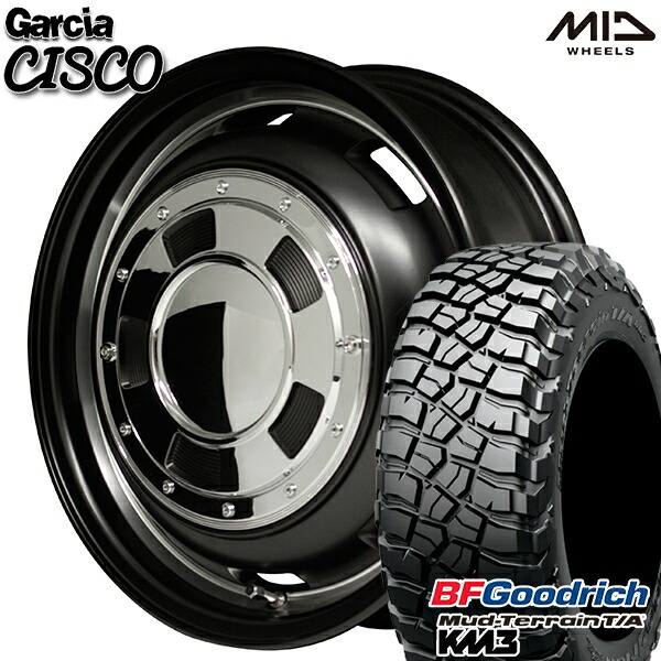 【取付対象】225/75R16 115/112Q RBL BFグッドリッチ マッドテレーン T/A KM3 MID ガルシアシスコ セミグロスブラック 16インチ 5.5J 5H139.7 サマータイヤホイールセット ｜格安タイヤホイールジャストパーツ