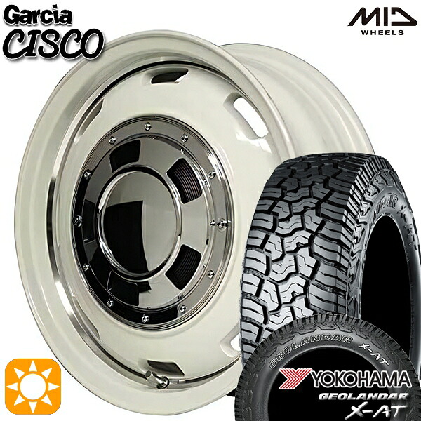 【取付対象】[5本セット]ジムニー 195R16C 104/102Q ヨコハマ ジオランダーX-AT G016 MID ガルシアシスコ ホワイト 16インチ 5.5J 5H139.7 サマータイヤホイールセット