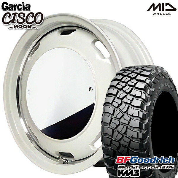 【取付対象】[5本セット]ジムニー LT225/75R16 115/112Q RBL BFグッドリッチ マッドテレーン T/A KM3 MID ガルシアシスコムーン ホワイト 16インチ 5.5J 5H139.7 サマータイヤホイールセット ｜格安タイヤホイールジャストパーツ