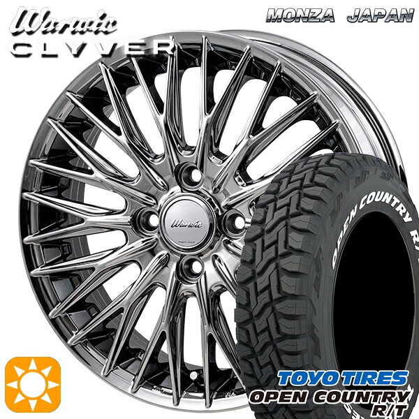 【取付対象】165/65R15 81Q トーヨー オープンカントリー R/T ホワイトレター MONZA ワーウィック クライヴァー SPT 15インチ 4.5J 4H100 +45 サマータイヤホイールセット