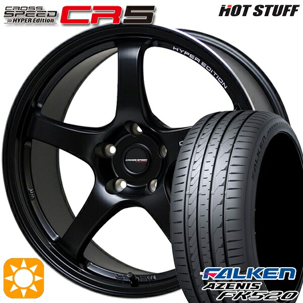 【取付対象】アウトランダー デリカD5 225/55R18 102W XL ファルケン アゼニス FK520 HotStuff ホットスタッフ クロススピード CR5 セミグロスブラック 18インチ 8.5J 5H114.3 サマータイヤホイールセット |格安タイヤホイールジャストパーツ