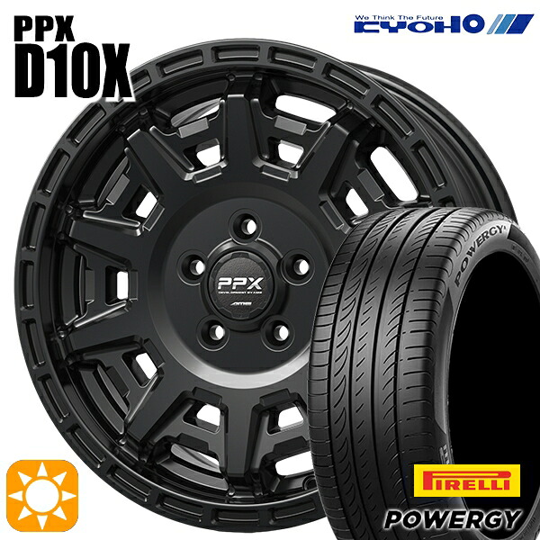 【取付対象】プリウス カローラ 195/65R15 91V ピレリ パワジー KYOHO PPX D10X マットダークガンメタ 15インチ 6.0J 5H100 サマータイヤホイールセット