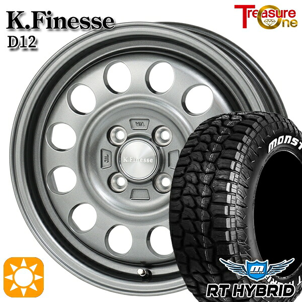 【取付対象】155/65R14 81S XL RWL モンスタ RTハイブリッド トレジャーワン ケイフィネス D12 ガンメタブラック 14インチ 4.5J 4H100 サマータイヤホイールセット ｜格安タイヤホイールジャストパーツ